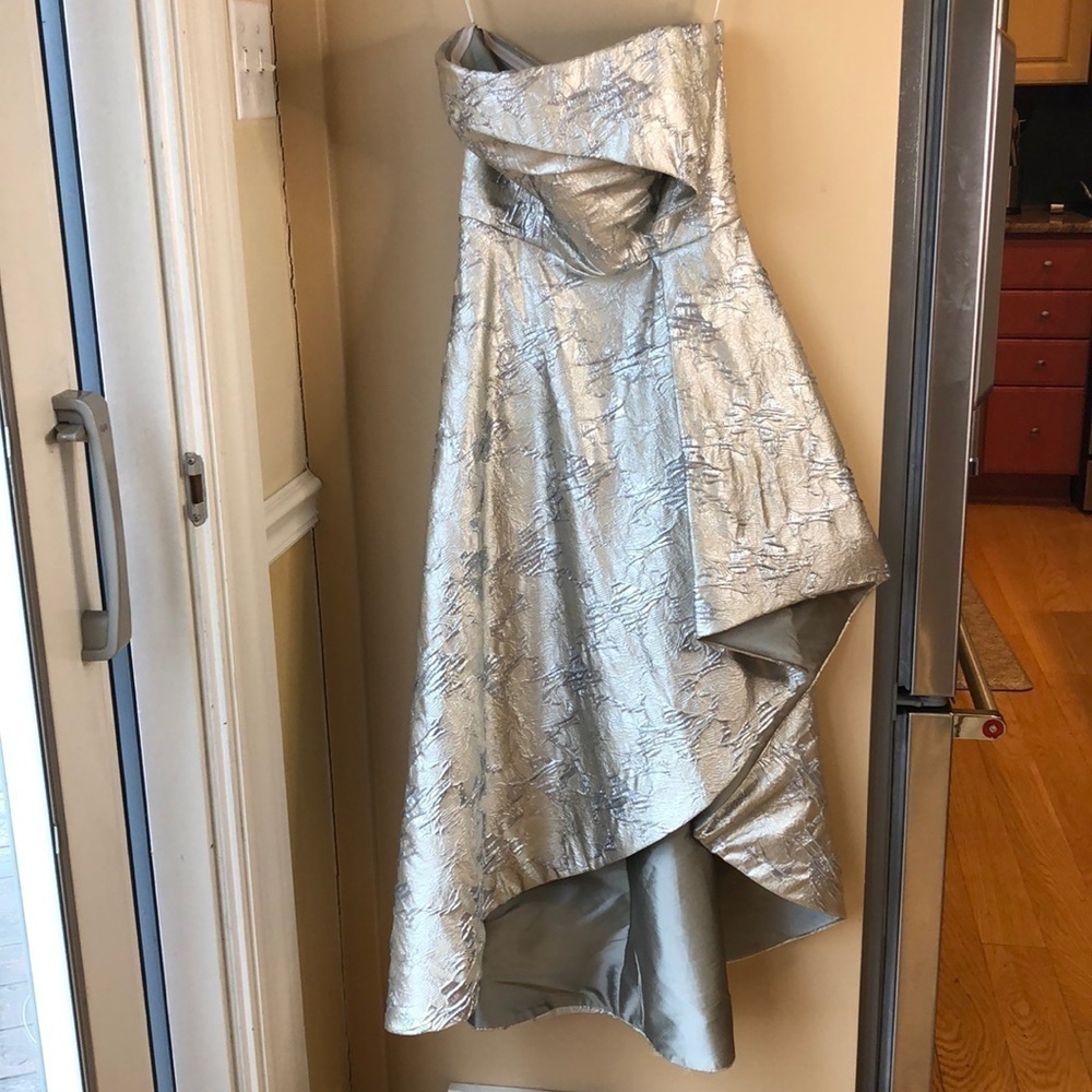 Nicole Bakti Strapless Gown, Size 6 in Silver & Gold - Stunning!